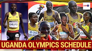 UGANDA SCHEDULE  OSCAR CHELIMO CHESANG CHEPTEGEI CHELANGAT KIPLANGAT KISSA ROTICH Olympics [upl. by Gehlbach934]