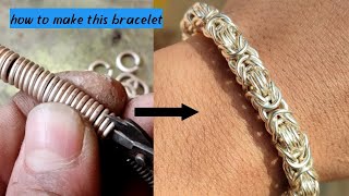 making byzantine chainmail bracelet  how i made this bracelet  paras jewellery workshop [upl. by Dowling290]