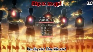 EnA Vietsub  Kara Shinzou wo Sasageyo  LINKED HORIZON  Anime Attack on Titan SS2  OP 1 Loop [upl. by Nairot]