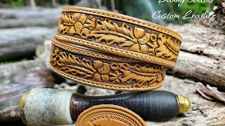 Part 1 Making a Leather Acorn and Oak Leaf Belt Start to Finish [upl. by Agee]