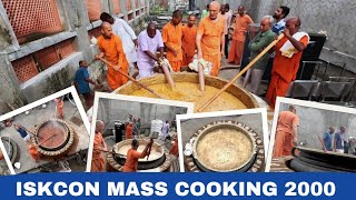 ISKCON Mega Cooking  Cooking for 2000  Sooji Upma  Bronze Kerala Traditional Urli 12ft [upl. by Hsara]