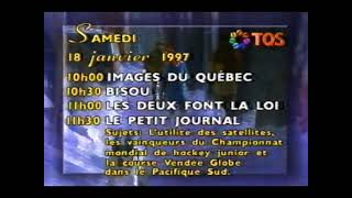 Horaire télé 18 janvier 1997 TQS [upl. by Maleki]