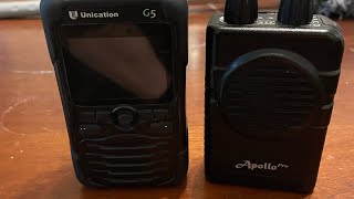 Unication G5 P25 pager vs Apollo VHF analog Minitor IIIIV clone pager rambling [upl. by Esbenshade72]