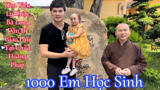 Bất ngờ Kim Tiểu Long dẫn Kim Tiểu Ly cùng các con giao lưu tại Chùa Hoằng Pháp l 1000 em học sinh [upl. by Enelram760]