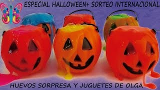 Calabazas sorpresa con slime o moco especial Halloween finalizado [upl. by Innek]