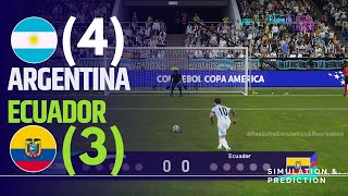 Penalty shootout ⚽ Argentina 43 Ecuador 🏆 AMERICA CUP 2024  Video game simulation [upl. by Manaker]