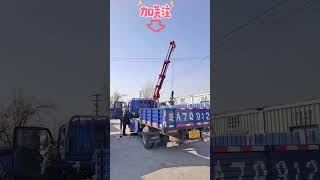 Truck loading and unloading craneInstalling a crane on a small truck3 ton truck mounted crane [upl. by Diarmit836]