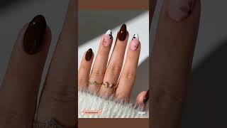 capcut nails inspogirl aesthetic shortsfeed brown brownnails fallseason fallnails [upl. by Bunde]