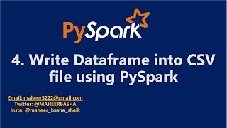 4 Write DataFrame into CSV file using PySpark [upl. by Ilaw896]