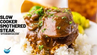 Slow Cooker Smothered Steak Comfort Food At Its Finest [upl. by Issiah]