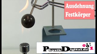 Ausdehnung Festkörper  Eisenkugel und Loch von physikdigitalde [upl. by Rosenblast528]