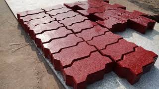 RED PAVER BLOCK MAKING PROCESS  PAVER BLOCK MACHINE  INTERLOCKING TILE MAKING PROCESS  PAVER TILE [upl. by Ayidan]