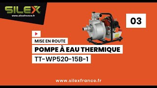 MISE EN ROUTE POMPE A EAU THERMIQUE 52 cm3 SILEX FRANCE® 15 m³heure [upl. by Kandy]