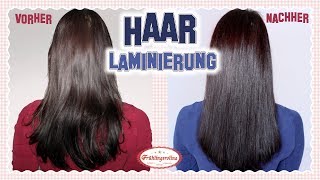 Haare laminieren TUTORIAL  EXTREM GLÄNZENDE HAARE  ohne tierische Gelatine  Frühlingsrolina [upl. by Ynottirb]