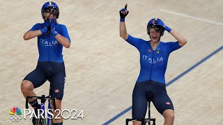 Italy secures womens madison gold in cycling track at Paris Olympics  NBC Sports [upl. by Starr]