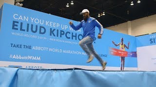 Runners Attempt Eliud Kipchoge’s World Record Marathon Pace [upl. by Aneerahs]