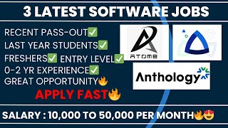 TOP 3 SOFTWARE ENGINEER JOBS FOR FRESHERS🔥HIGH PAYING FRESHERS JOBS RECRUITMENT🔥 daily job [upl. by Eihctir]