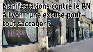 Violentes manifestations antiRN et proLFI à Lyon de la casse des incendies et des tags [upl. by Bovill948]