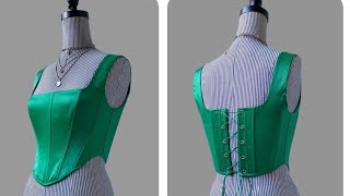 DIY How Make A Corset TopHow To Sew A Square Neck Corset Top DIY [upl. by Arabel]