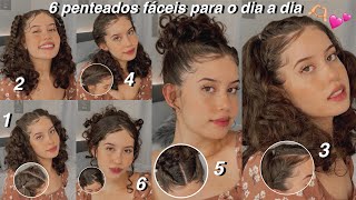 6 penteados fáceis para o dia a dia🫶🏼💕 [upl. by Queri]