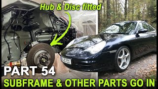 Porsche 911 996 Restoration  Subframe Hub amp Disc Install  Part 54 [upl. by Nyletac]