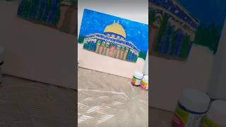 Masjid al Aqsa 🇵🇸🕌 part1 palestine acraliccolors art canvas drawing painting [upl. by Kathie]