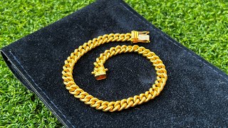 Solid 9999 24K Gold Miami Cuban Link Bracelet [upl. by Wilow409]