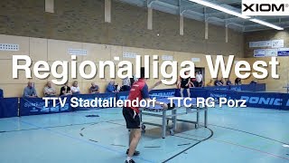 Regionalliga West  TTV Stadtallendorf  TTC RG Porz  Highlights [upl. by Eanert]