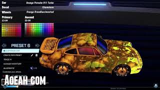 Rocket League Orange Porsche 911 Turbo Car Design  AOEAHCOM [upl. by Feirahs445]