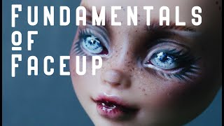 FUNDAMENTALS OF FACE UP  How to draw doll faces  Monster high repaint  etellan [upl. by Navis]