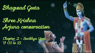 Chapter 2  Sankhya Yoga  V 01 to 15  English  Bhagwat Geeta  Krishna Arjuna conversation [upl. by Yud]