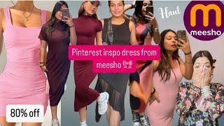 Pinterest inspired dress from meesho😭 meesho unexpected dress under budget meeshohaul meesho 🎀 [upl. by Refotsirk]