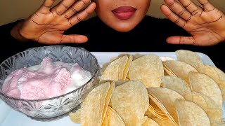 ASMR PRINGLES AND ICE CREAM SUPER YUMMY COMBO ASMR EATING PRINGLES [upl. by Otsenre]