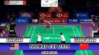 Aaron ChiaSoh Wooi Yik vs Liang Wei KengWang Chang  Thomas Cup 2024  SF [upl. by Ralston49]