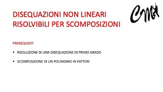 Disequazioni non lineari risolvibili per scomposizioni [upl. by Anirok]