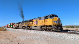 Union Pacific SD70AHT4 3033 Getting Its Train Started  Casa Grande Arizona November 7th 2024 [upl. by Niamrej486]