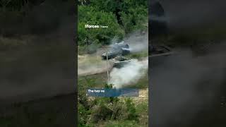 Ukrainian M2 Bradley and Russian BTR82 face off in closerange clash [upl. by Dosh]