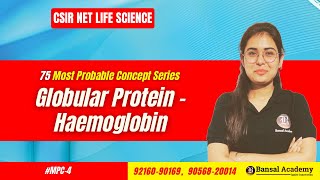 MPC4 Globular ProteinHaemoglobin  CSIR NET Life Science 2024  Bansal Academy [upl. by Esenwahs]