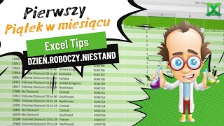 Excel  Pierwszy i ostatni piątek miesiąca DZIEŃROBOCZYNIESTAND  Porada 456 [upl. by Annairdna]