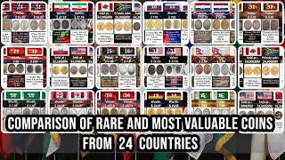 Comparison of rare and Most Valuable Coins from 24 Countries [upl. by Nnaj]