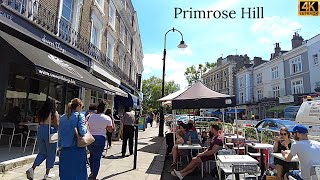 4K London Walk  😄 Fashionable Primrose Hill in North London [upl. by Akimik]