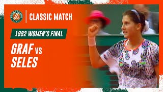 Seles vs Graf 1992 Womens final  RolandGarros Classic Match [upl. by Cirted]