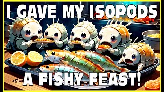 Watch my Isopods Eat A Dried Fish Minnow In Isopod House Terrarium 4K [upl. by Adnorehs781]