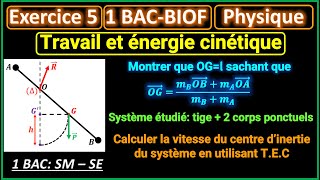 Travail et énergie cinétique  Exercice 5  Tige en rotation autour dun axe fixe Δ  1BACBIOF [upl. by Reinnej898]