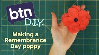 Making a Remembrance Day Poppy  BTN DIY [upl. by Enirhtak]