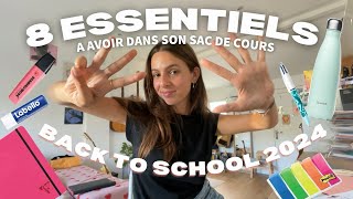 BACK TO SCHOOL 8 ESSENTIELS A AVOIR DANS SON SAC DE COURS ⭐️📓🎀🌺2024 CONSEILS POUR LE LYCÉE [upl. by Nedac]