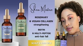 Shea Moisture Rosemary amp Vegan Collagen  Biotin amp MultiPeptides Oil Scalp and Hair Oils Review [upl. by Gary48]