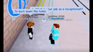 TROLLING AT BLOXTON HOTELS TRAININGS  ROBLOX Trolling [upl. by Ainirtac]