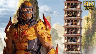 Mortal Kombat 1  SCORPION Klassic Towers Gameplay Very Hard Difficulty  4K 60ᶠᵖˢ ✔ [upl. by Melisande]