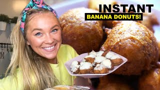 I Made 4Ingredient INSTANT BANANA DONUTS dramatic  Alix Traeger [upl. by Opportuna]